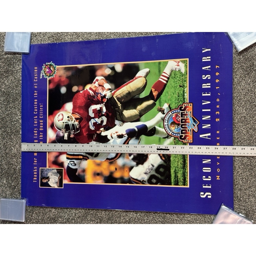 Vtg Signed ROGER CRAIG Sports Bar San Francisco 49ers NFL Football Poster 28X22 - Picture 4 of 14